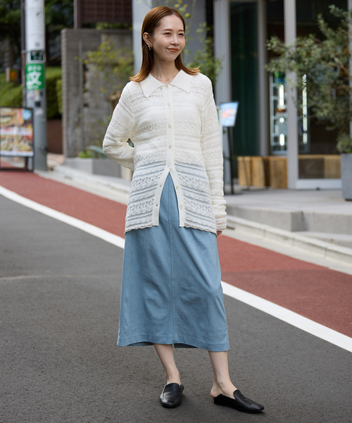 SLOBE IENA（スローブイエナ）の「レーシーニットシャツ（ニット/セーター・レディース・イエロー/ホワイト・FREE）」の12枚目の写真