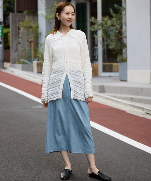 SLOBE IENA（スローブイエナ）の「レーシーニットシャツ（ニット/セーター・レディース・イエロー/ホワイト・FREE）」の13枚目の写真