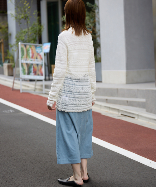 SLOBE IENA（スローブイエナ）の「レーシーニットシャツ（ニット/セーター・レディース・イエロー/ホワイト・FREE）」の15枚目の写真