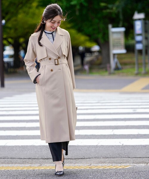 ANY SIS(エニィスィス)の「エレガントロング トレンチ コート(トレンチコート・レディース・ネイビー系/ライトグレー系/ベージュ系・X-SMALL)」の7枚目の写真
