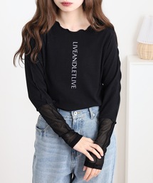 Anna Nicola 袖チュールロゴカットソー
