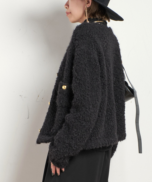ニットジャケット（ノーカラージャケット）｜EVERYDAY I LIKE