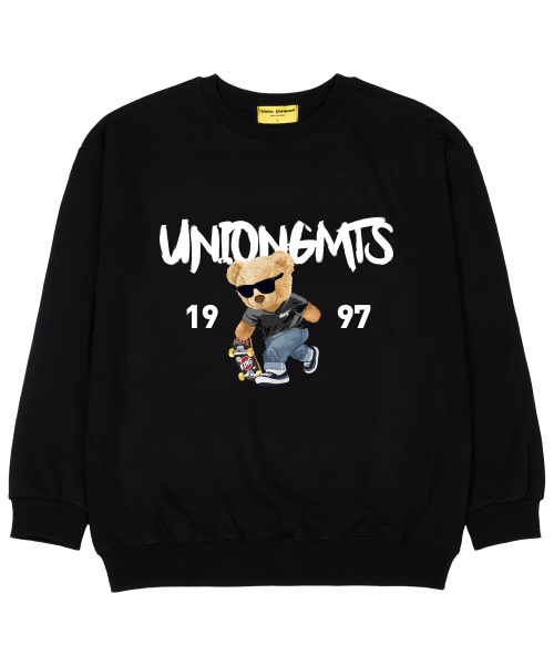 Union Garments(ユニオンガーメンツ)の「1997スケートベア 裏毛 オーバーサイズ スウェットティーシャツ ブラック(スウェット・レディース・その他・MEDIUM/LARGE/X-LARGE/XX-LARGE)」の1枚目の写真