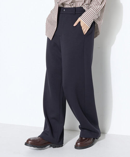 COMME CA Wardrobe（コムサワードローブ）の「レーヨンミックスダンボール パンツ（スラックス・レディース・杢グレー/ネイビー・9号/7号/11号）」の2枚目の写真