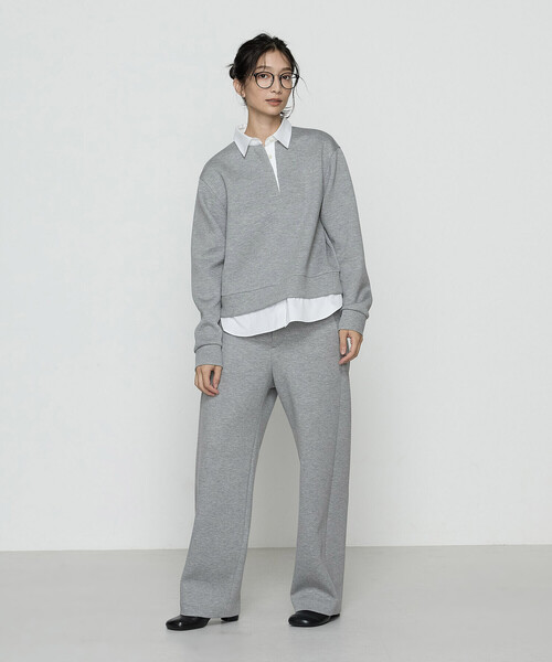 COMME CA Wardrobe（コムサワードローブ）の「レーヨンミックスダンボール パンツ（スラックス・レディース・杢グレー/ネイビー・9号/7号/11号）」の8枚目の写真