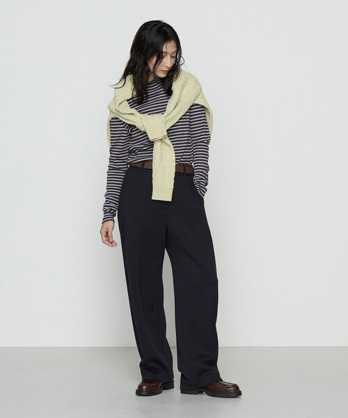 COMME CA Wardrobe（コムサワードローブ）の「レーヨンミックスダンボール パンツ（スラックス・レディース・杢グレー/ネイビー・9号/7号/11号）」の11枚目の写真