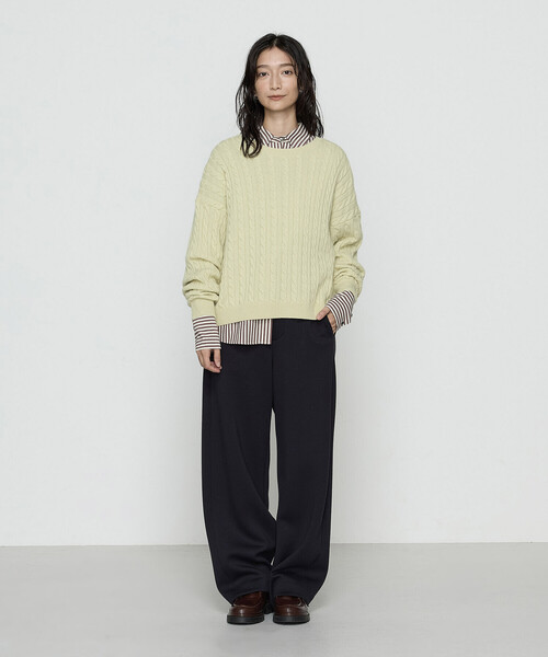 COMME CA Wardrobe（コムサワードローブ）の「レーヨンミックスダンボール パンツ（スラックス・レディース・杢グレー/ネイビー・9号/7号/11号）」の13枚目の写真