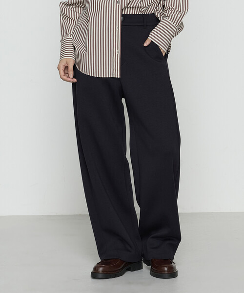 COMME CA Wardrobe（コムサワードローブ）の「レーヨンミックスダンボール パンツ（スラックス・レディース・杢グレー/ネイビー・9号/7号/11号）」の14枚目の写真