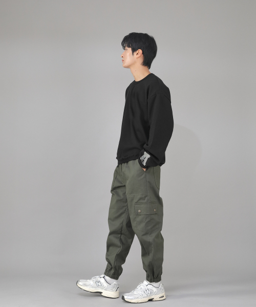 SAINTCREW(セントクルー)の「スナップボタンワイドカーゴジョガーパンツ SWC-361 カーキ(スウェットパンツ・メンズ・その他・MEDIUM/LARGE/X-LARGE)」の6枚目の写真