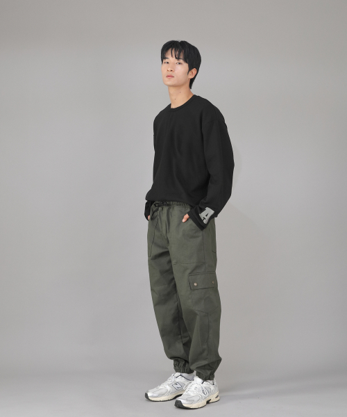 SAINTCREW(セントクルー)の「スナップボタンワイドカーゴジョガーパンツ SWC-361 カーキ(スウェットパンツ・メンズ・その他・MEDIUM/LARGE/X-LARGE)」の8枚目の写真