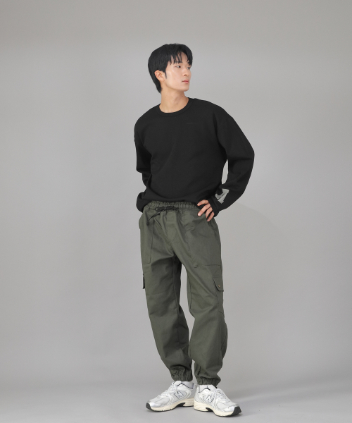 SAINTCREW(セントクルー)の「スナップボタンワイドカーゴジョガーパンツ SWC-361 カーキ(スウェットパンツ・メンズ・その他・MEDIUM/LARGE/X-LARGE)」の4枚目の写真