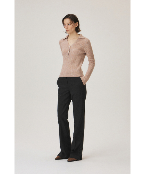 KUME(クメ)の「Wool Blend Bootcut Pants, Charcoal(スラックス・メンズ・その他・SMALL/MEDIUM/LARGE)」の5枚目の写真