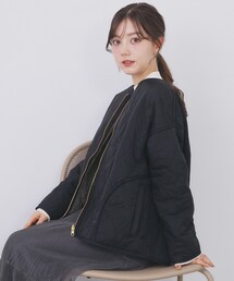 index | リバーシブル キルティングファーブルゾン【洗濯機OK】(ブルゾン)