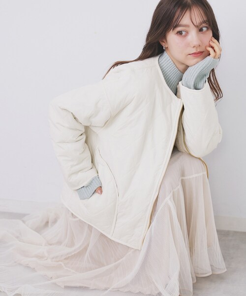 リバーシブル キルティングファーブルゾン【洗濯機OK】（ブルゾン