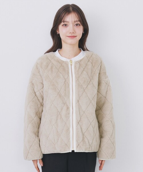 リバーシブル キルティングファーブルゾン【洗濯機OK】（ブルゾン