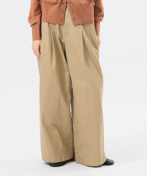 BEAMS BOY（ビームスボーイ）の「ワイド タック チノ パンツ（チノパンツ・レディース・ベージュ/ネイビー・0/1/2）」の16枚目の写真