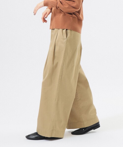 BEAMS BOY（ビームスボーイ）の「ワイド タック チノ パンツ（チノパンツ・レディース・ベージュ/ネイビー・0/1/2）」の17枚目の写真