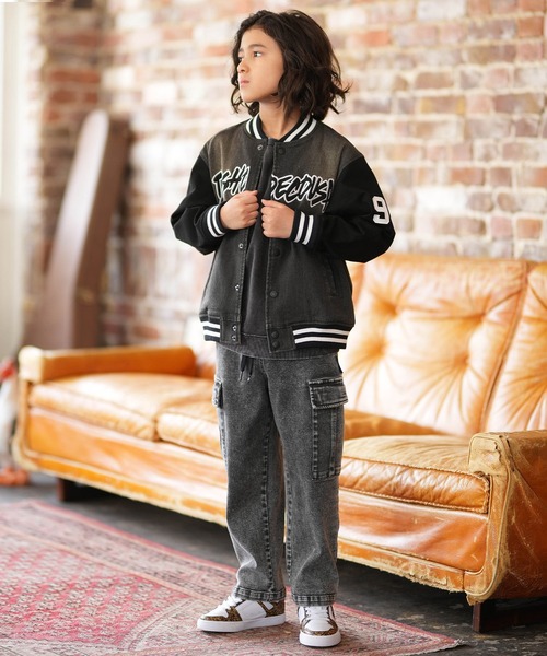 DC（ディーシー）の「DC/ディーシー 26 KD VARSITY JACKET キッズ ジャケット YJK261501（その他アウター・キッズ・ライトブルー/ブラック・130cm/140cm/150cm/160cm）」の8枚目の写真