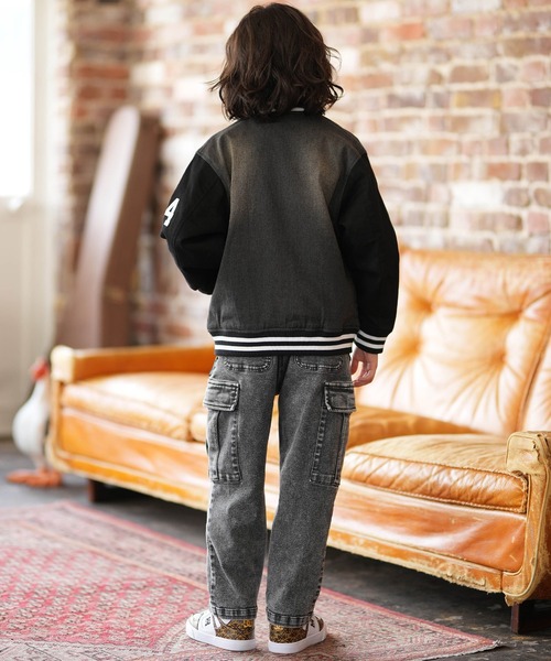 DC（ディーシー）の「DC/ディーシー 26 KD VARSITY JACKET キッズ ジャケット YJK261501（その他アウター・キッズ・ライトブルー/ブラック・130cm/140cm/150cm/160cm）」の9枚目の写真