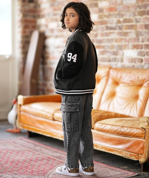 DC（ディーシー）の「DC/ディーシー 26 KD VARSITY JACKET キッズ ジャケット YJK261501（その他アウター・キッズ・ライトブルー/ブラック・130cm/140cm/150cm/160cm）」の10枚目の写真