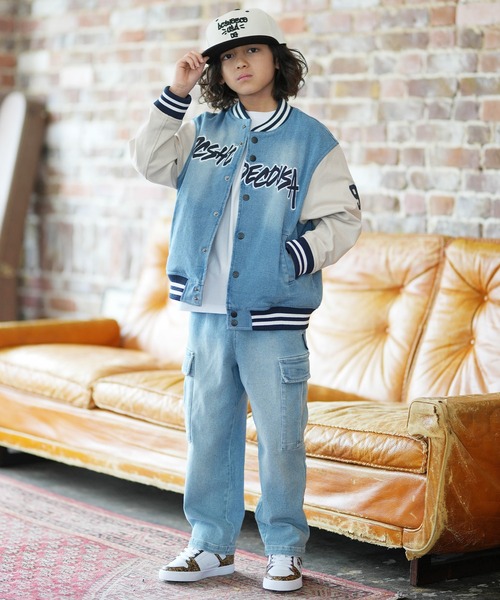 DC（ディーシー）の「DC/ディーシー 26 KD VARSITY JACKET キッズ ジャケット YJK261501（その他アウター・キッズ・ライトブルー/ブラック・130cm/140cm/150cm/160cm）」の14枚目の写真
