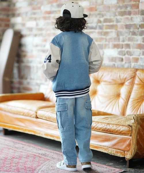 DC（ディーシー）の「DC/ディーシー 26 KD VARSITY JACKET キッズ ジャケット YJK261501（その他アウター・キッズ・ライトブルー/ブラック・130cm/140cm/150cm/160cm）」の15枚目の写真