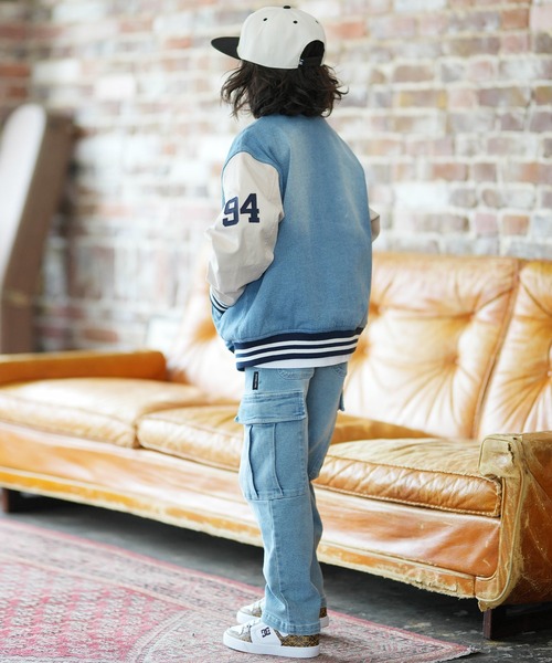 DC（ディーシー）の「DC/ディーシー 26 KD VARSITY JACKET キッズ ジャケット YJK261501（その他アウター・キッズ・ライトブルー/ブラック・130cm/140cm/150cm/160cm）」の16枚目の写真