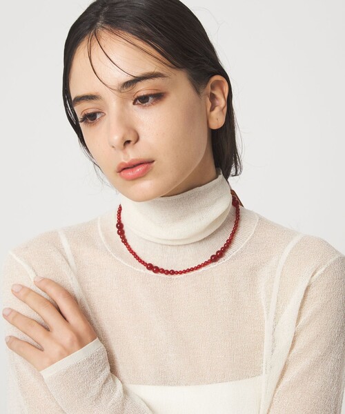 green label relaxing（グリーンレーベルリラクシング）の「＜Kara Yoo＞AVERY ネックレス（ネックレス・レディース・レッド/ダークブラウン・FREE）」の6枚目の写真