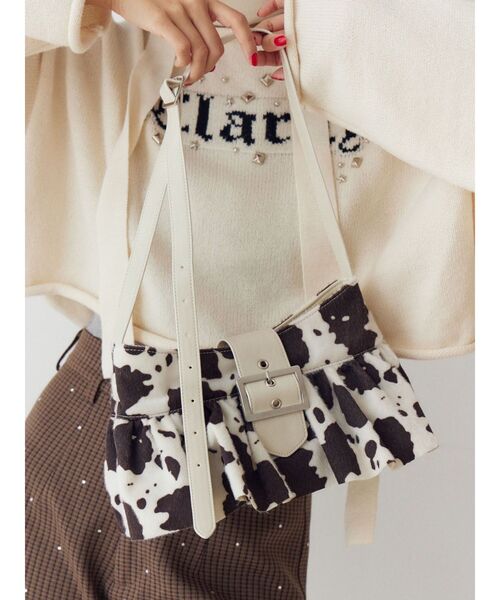 jouetie（ジュエティ）の「アニマルギャザーハンドバッグ（ハンドバッグ・レディース・アイボリー/ブラック・FREE）」の2枚目の写真