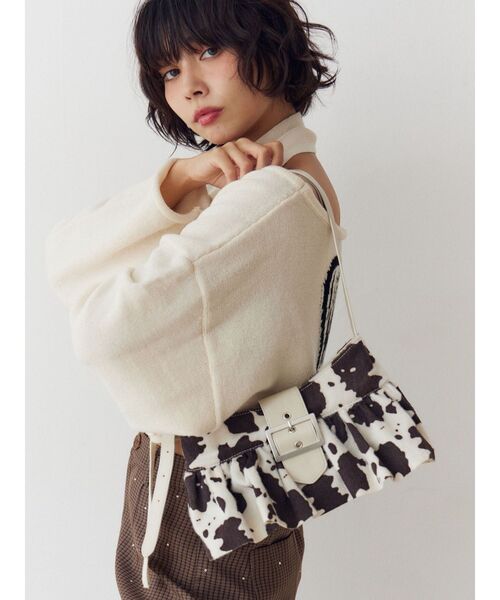 jouetie（ジュエティ）の「アニマルギャザーハンドバッグ（ハンドバッグ・レディース・アイボリー/ブラック・FREE）」の3枚目の写真