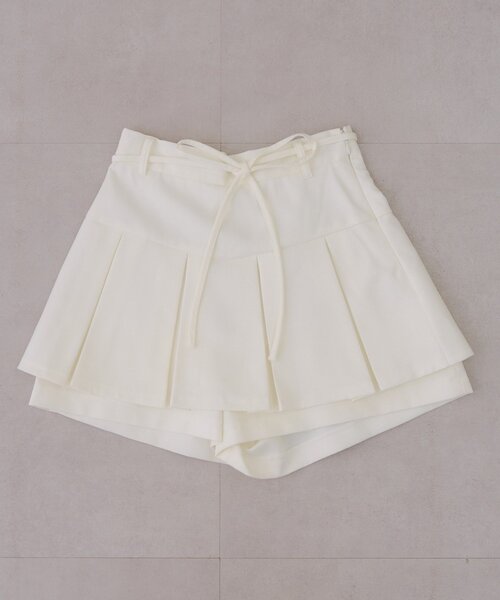 continuer de NICE CLAUP（コンティニューデナイスクラップ）の「【2026SS】リボン付プリーツスカパン（スカート・レディース・ブラック/チェック/トップグレー/オフホワイト・FREE）」の5枚目の写真