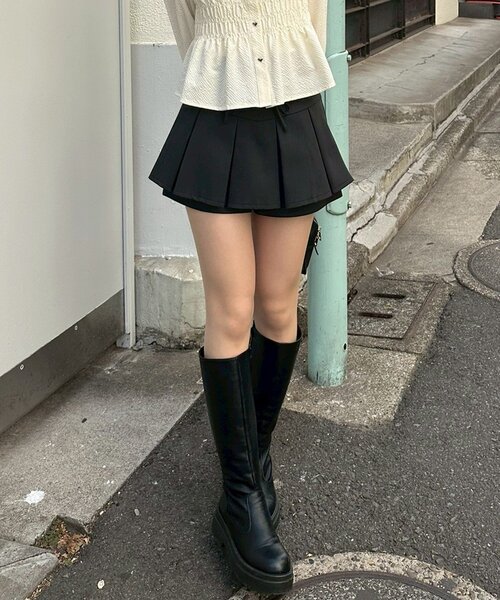 continuer de NICE CLAUP（コンティニューデナイスクラップ）の「【2026SS】リボン付プリーツスカパン（スカート・レディース・ブラック/チェック/トップグレー/オフホワイト・FREE）」の13枚目の写真