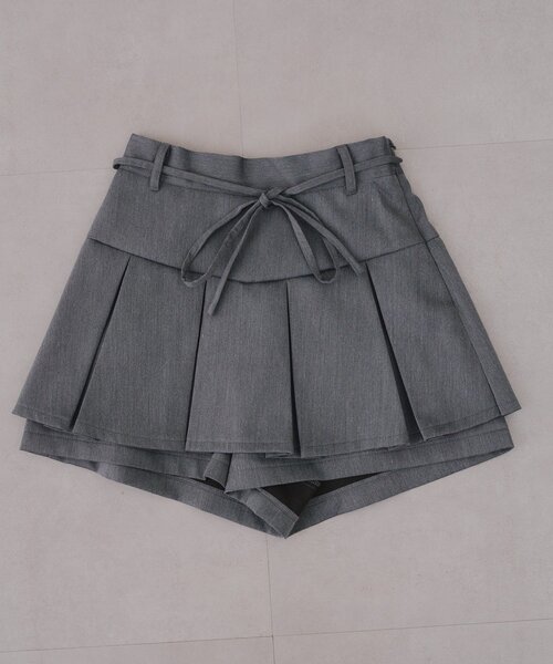 continuer de NICE CLAUP（コンティニューデナイスクラップ）の「【2026SS】リボン付プリーツスカパン（スカート・レディース・ブラック/チェック/トップグレー/オフホワイト・FREE）」の18枚目の写真