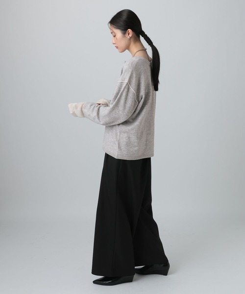 LEPSIM（レプシィム）の「12ゲージヘンリーレイヤープルオーバー　634165（ニット/セーター・レディース・グレー/チャコールグレー/ブラウン・FREE）」の7枚目の写真