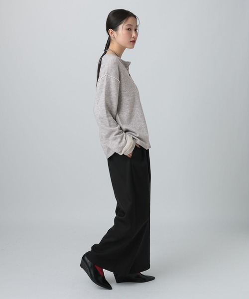 LEPSIM（レプシィム）の「12ゲージヘンリーレイヤープルオーバー　634165（ニット/セーター・レディース・グレー/チャコールグレー/ブラウン・FREE）」の8枚目の写真