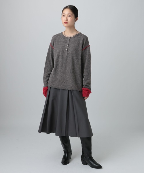 LEPSIM（レプシィム）の「12ゲージヘンリーレイヤープルオーバー　634165（ニット/セーター・レディース・グレー/チャコールグレー/ブラウン・FREE）」の12枚目の写真