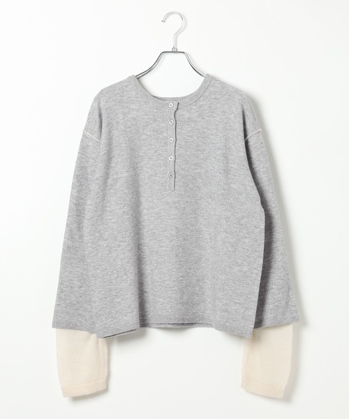 LEPSIM（レプシィム）の「12ゲージヘンリーレイヤープルオーバー　634165（ニット/セーター・レディース・グレー/チャコールグレー/ブラウン・FREE）」の21枚目の写真