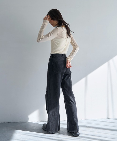 meilmada（メイルマダ）の「ロングスリーブメッシュシアートップス（Tシャツ/カットソー・レディース・アイボリー/ブラック/ブルーグレー/ピンク・FREE）」の10枚目の写真