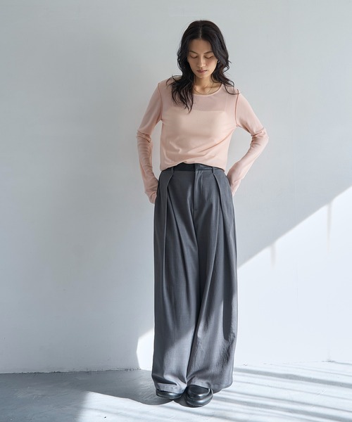 meilmada（メイルマダ）の「ロングスリーブメッシュシアートップス（Tシャツ/カットソー・レディース・アイボリー/ブラック/ブルーグレー/ピンク・FREE）」の19枚目の写真