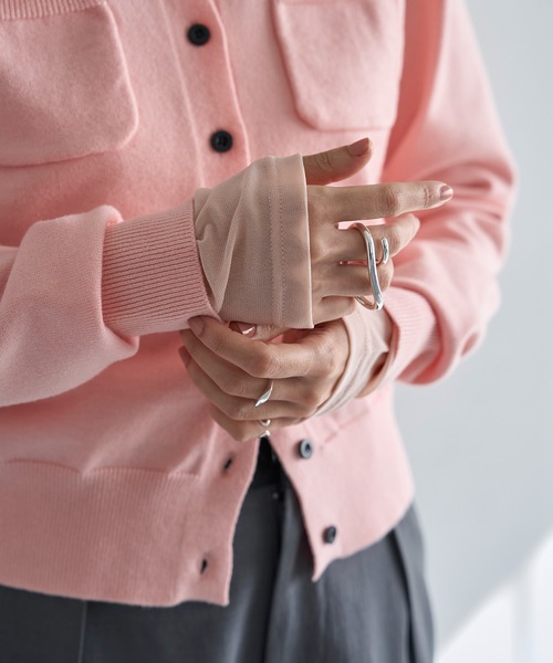 meilmada（メイルマダ）の「ロングスリーブメッシュシアートップス（Tシャツ/カットソー・レディース・アイボリー/ブラック/ブルーグレー/ピンク・FREE）」の21枚目の写真