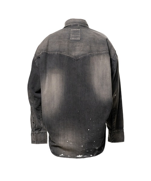 Maison MIHARA YASUHIRO（メゾンミハラヤスヒロ）の「Kids Sticker Printed Denim Shirt（シャツ/ブラウス・メンズ・ブラック/インディゴブルー・44/48/46）」の11枚目の写真