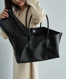 STYLE DELI（スタイルデリ）の「シボ加工横長フォルムトートバッグ（トートバッグ）」