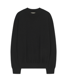 Essential Wool Comfort Moc-Neck knit (Black)