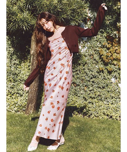 LILY BROWN（リリーブラウン）の「カーデセットプリントキャミワンピース（ワンピース・レディース・アイボリー/イエロー/ピンク・0/1）」の3枚目の写真