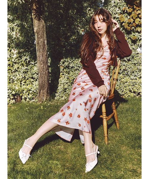 LILY BROWN（リリーブラウン）の「カーデセットプリントキャミワンピース（ワンピース・レディース・アイボリー/イエロー/ピンク・0/1）」の5枚目の写真