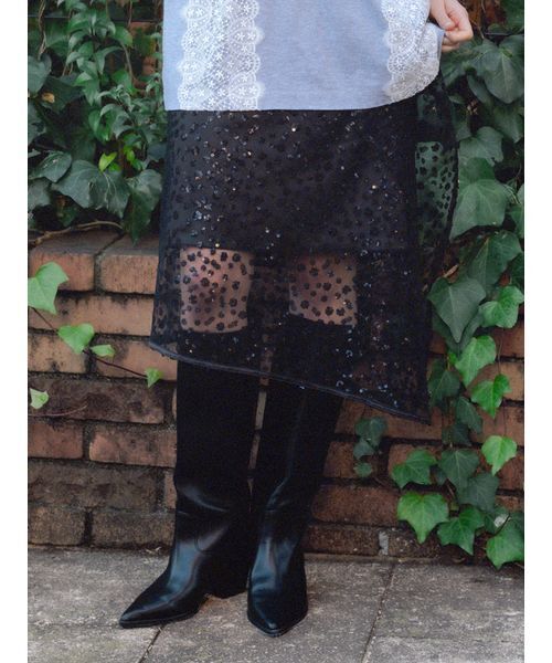 FURFUR（ファーファー）の「スパンコールラップスカート（スカート・レディース・シルバー/ブラック/ホワイト・F）」の2枚目の写真