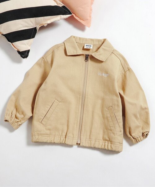 BREEZE（ブリーズ）の「襟付きブルゾン_ジュニア対応（ブルゾン・キッズ・インディゴブルー/ベージュ・100/140/130/120/110/90/80）」の2枚目の写真