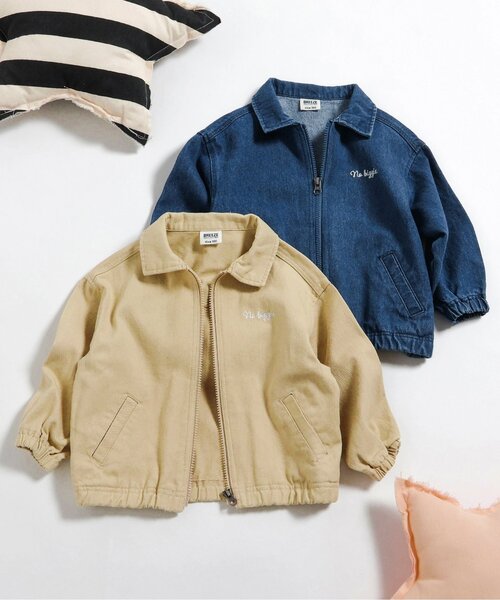 BREEZE（ブリーズ）の「襟付きブルゾン_ジュニア対応（ブルゾン・キッズ・インディゴブルー/ベージュ・100/140/130/120/110/90/80）」の3枚目の写真