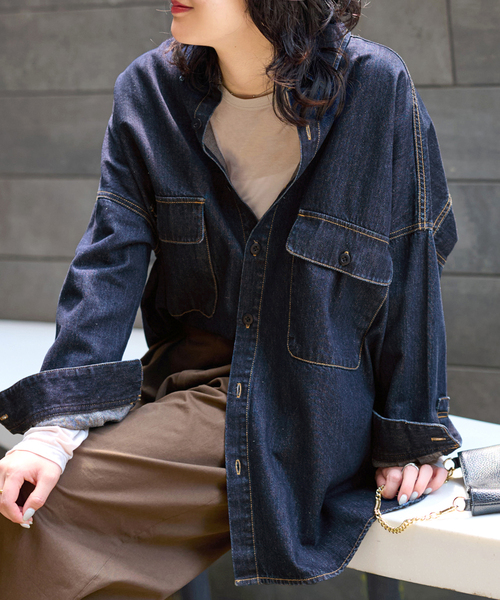 追加》【LANCER/ランサー】デニムビッグシャツ（シャツ/ブラウス