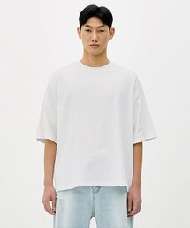 ERRORS EXCEPTED（エラーズエクスペクティド）の「HS501WH アンバランス半袖Tシャツ (ホワイト)（Tシャツ/カットソー）」